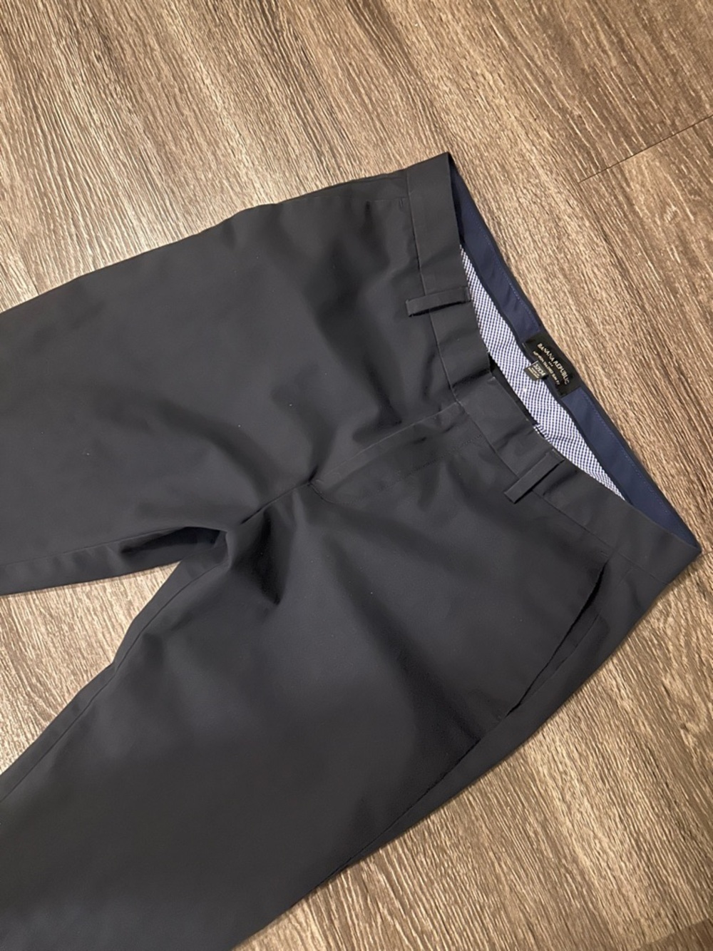 Banana Republic Slim Fit Cotton Dress Pants Navy Flat Front Men 32x34 Button Zip